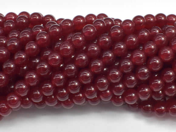 Jade Beads-Red, 6mm (6.3mm) Round Beads-Gems: Round & Faceted-BeadDirect