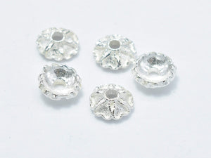 10pcs 5.8mm 925 Sterling Silver Bead Caps, 5.8x2.2mm Flower Bead Caps-Metal Findings & Charms-BeadDirect