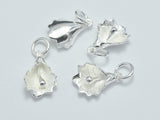 2pcs 925 Sterling Silver Charms, Flower Charms, 14x10mm-BeadDirect