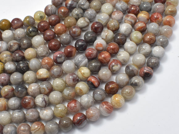 Mexican Crazy Lace Agate Beads, 6mm Round Beads-Gems: Round & Faceted-BeadDirect