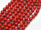 Shell Turquoise Howlite - Red, 8mm (8.5mm)-BeadDirect