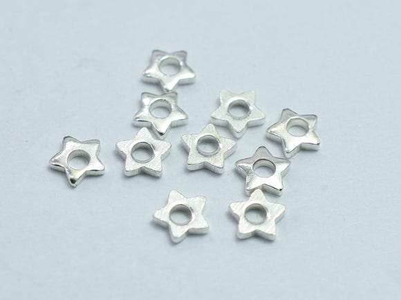 Approx. 50pcs 925 Sterling Silver Star Spacer, 3x3mm-BeadDirect