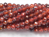 Cubic Zirconia - Orange, CZ beads, 4mm, Faceted-BeadDirect