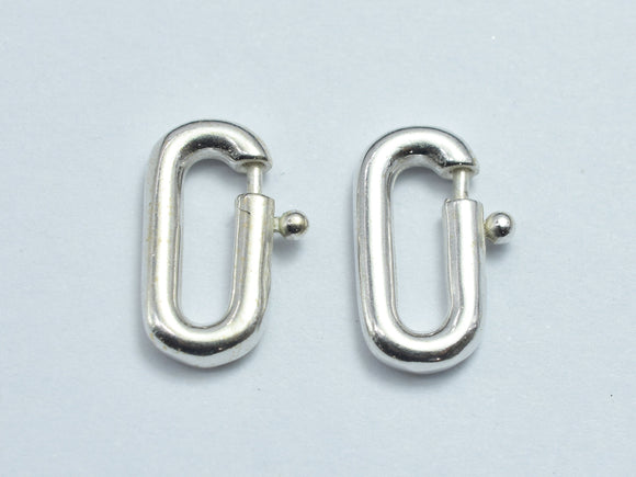 1pc 925 Sterling Silver Spring Gate Oval Clasp, 12.5x6.5mm-BeadDirect