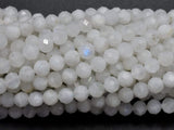 White Moonstone Beads, 4mm Micro Faceted-Gems: Round & Faceted-BeadDirect