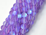 Matte Mystic Aura Quartz-Purple, 6mm (6.5mm) Round-Gems: Round & Faceted-BeadDirect