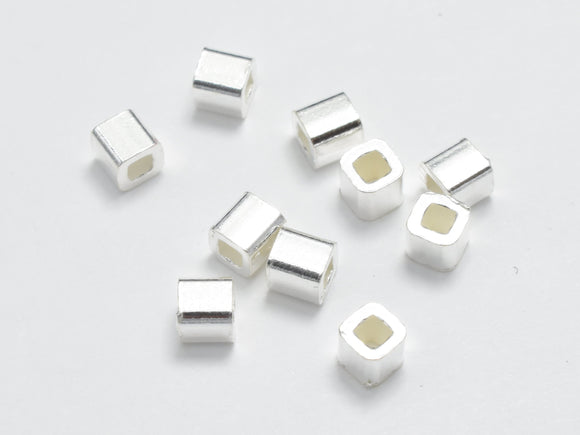 20pcs 925 Sterling Silver Beads, 2.5x2.5mm Cube Beads-BeadDirect