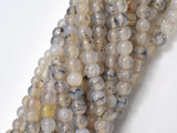 Dragon Vein Agate Beads, Black & White, 6mm-Agate: Round & Faceted-BeadDirect