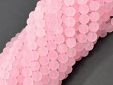 Matte Rose Quartz Beads, 6mm (6.5mm) Round beads-Gems: Round & Faceted-BeadDirect