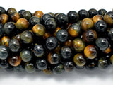 Blue / Yellow Tiger Eye, 8mm (8.3mm) Round Beads-Gems: Round & Faceted-BeadDirect