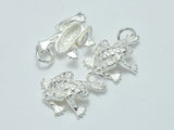 1pc 925 Sterling Silver Charms, Frog Charms, 16x12mm-BeadDirect