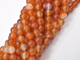 Carnelian Beads, Orange, 8mm, Round Beads-Gems: Round & Faceted-BeadDirect