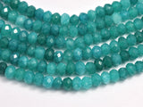 Jade -Teal 3x4mm Faceted Rondelle, 14 Inch-BeadDirect