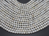 White Moonstone, 6mm (6.5mm) Round Beads-BeadDirect