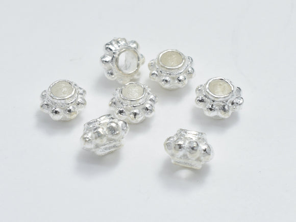 10pcs 925 Sterling Silver Beads, 4mm Rondell Beads, Spacer Beads, 4x2.7mm-Metal Findings & Charms-BeadDirect