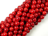 Red Bamboo Coral Beads, 7.8mm Round Beads-Gems: Round & Faceted-BeadDirect