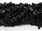 Black Tourmaline Beads, Pebble Chips, Approx 7-12mm-BeadDirect