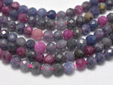Blue Sapphire, Ruby, 3mm (3.3mm) Micro Faceted Round-Gems: Round & Faceted-BeadDirect