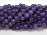 Amethyst Beads, Round, 8mm (8.5mm), 15.5 Inch-BeadDirect
