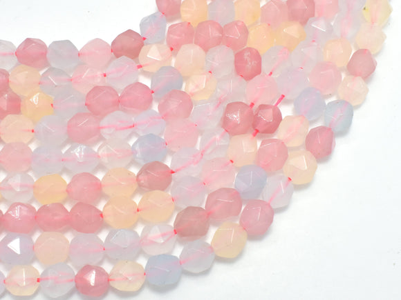 Jade - Multi Color, 8mm Faceted Star Cut Round, 14.5 Inch-BeadDirect