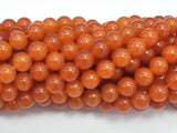 Jade - Orange, 8mm, Round, 15 Inch-BeadDirect