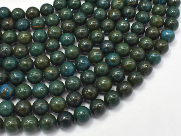 Green Wood Jasper Beads, 8mm (8.3mm)-Gems: Round & Faceted-BeadDirect