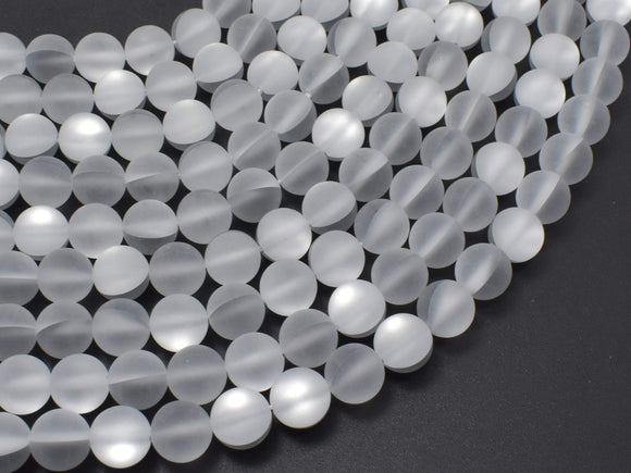 Matte Mystic Aura Quartz-Silver, 6mm (6.3mm)-Gems: Round & Faceted-BeadDirect