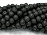 Black Lava Beads, Round, 8mm-Gems: Round & Faceted-BeadDirect