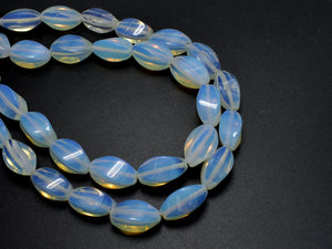 White Opalite Beads, 8x16mm Swirl Beads-BeadDirect