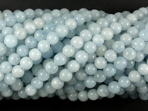 Genuine Aquamarine Beads, 7mm Round Beads-Gems: Round & Faceted-BeadDirect