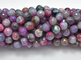 Agate Beads, Multi Color, 8mm Faceted Round-Gems: Round & Faceted-BeadDirect