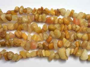 Yellow Aventurine 7-15mm Chips Beads, 34 Inch-BeadDirect