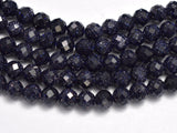 Blue Goldstone 4mm Micro Faceted Round-BeadDirect