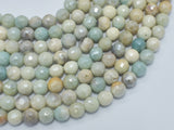 Mystic Coated Amazonite, 8mm (8.5mm) Faceted, AB Coated-BeadDirect