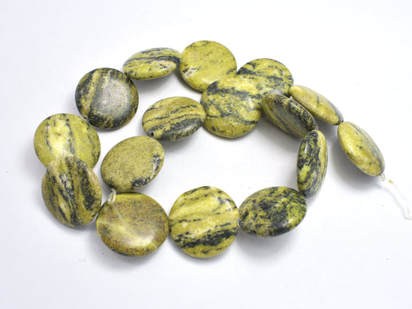 Yellow Turquoise, 25mm Coin Beads-BeadDirect