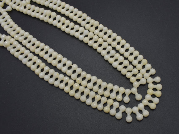 White Coral, 4x9mm Top Drilled Peanut Beads-BeadDirect