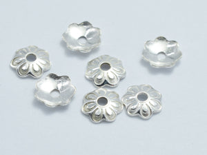 20pcs 6mm 925 Sterling Silver Bead Caps, 6mm Flower Bead Caps-BeadDirect