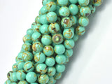 Shell Turquoise Howlite-Green, 6mm (6.5mm)-Gems: Round & Faceted-BeadDirect