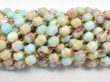 Impression Jasper, 8mm Faceted Prism Double Point Cut-Gems: Round & Faceted-BeadDirect