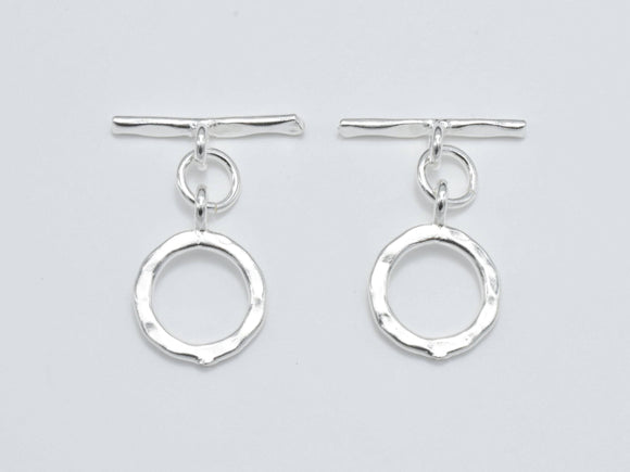 2sets 925 Sterling Silver Toggle Clasps, Loop 12mm (11.7mm), Bar 16mm-Metal Findings & Charms-BeadDirect