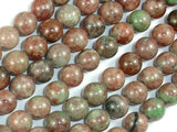Red Green Garnet, 10mm Round Beads-BeadDirect