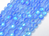 Matte Mystic Aura Quartz-Blue, 6mm (6.5mm) Round-Gems: Round & Faceted-BeadDirect