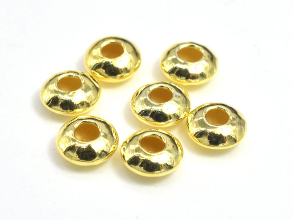 20pcs 24K Gold Vermeil Spacers, 925 Sterling Silver Beads, 4.5x2mm Saucer Beads-Metal Findings & Charms-BeadDirect