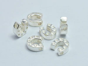 2pcs 925 Sterling Silver Horseshoe Beads, U Shape Beads, 6.5x7mm-BeadDirect