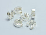 2pcs 925 Sterling Silver Horseshoe Beads, U Shape Beads, 6.5x7mm-BeadDirect