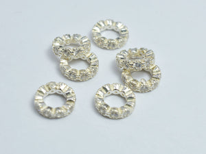 4pcs 925 Sterling Silver Beads, White CZ Spacer, 7.4mm-BeadDirect