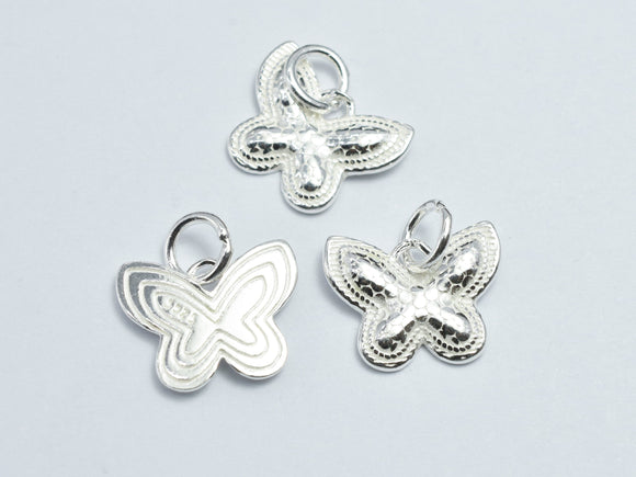 1pc 925 Sterling Silver Charms, Butterfly Charm, 14x11mm-BeadDirect