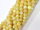 Mystic Coated Fire Agate- Yellow, 8mm Faceted-BeadDirect