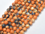 Rain Flower Stone, Orange, 8mm Round Beads-Gems: Round & Faceted-BeadDirect