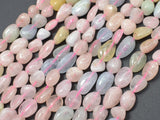 Beryl, Aquamarine, Morganite, Heliodor, 6x8 Nugget Beads-Gems: Nugget,Chips,Drop-BeadDirect